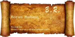 Boros Rufusz névjegykártya